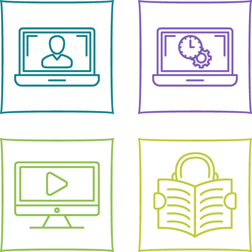 Flex Time and Online Lesson Icon vector