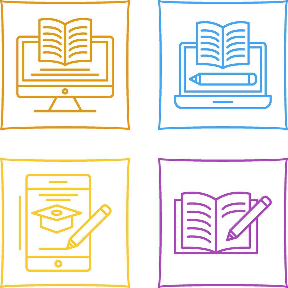 Digital Learning and Written Icon vector