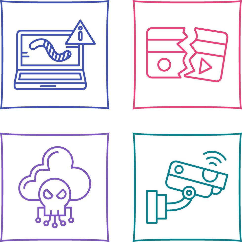Worm and Broken Icon vector