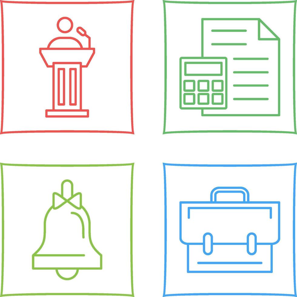 Podium and CalculatorSnack and Money Icon vector