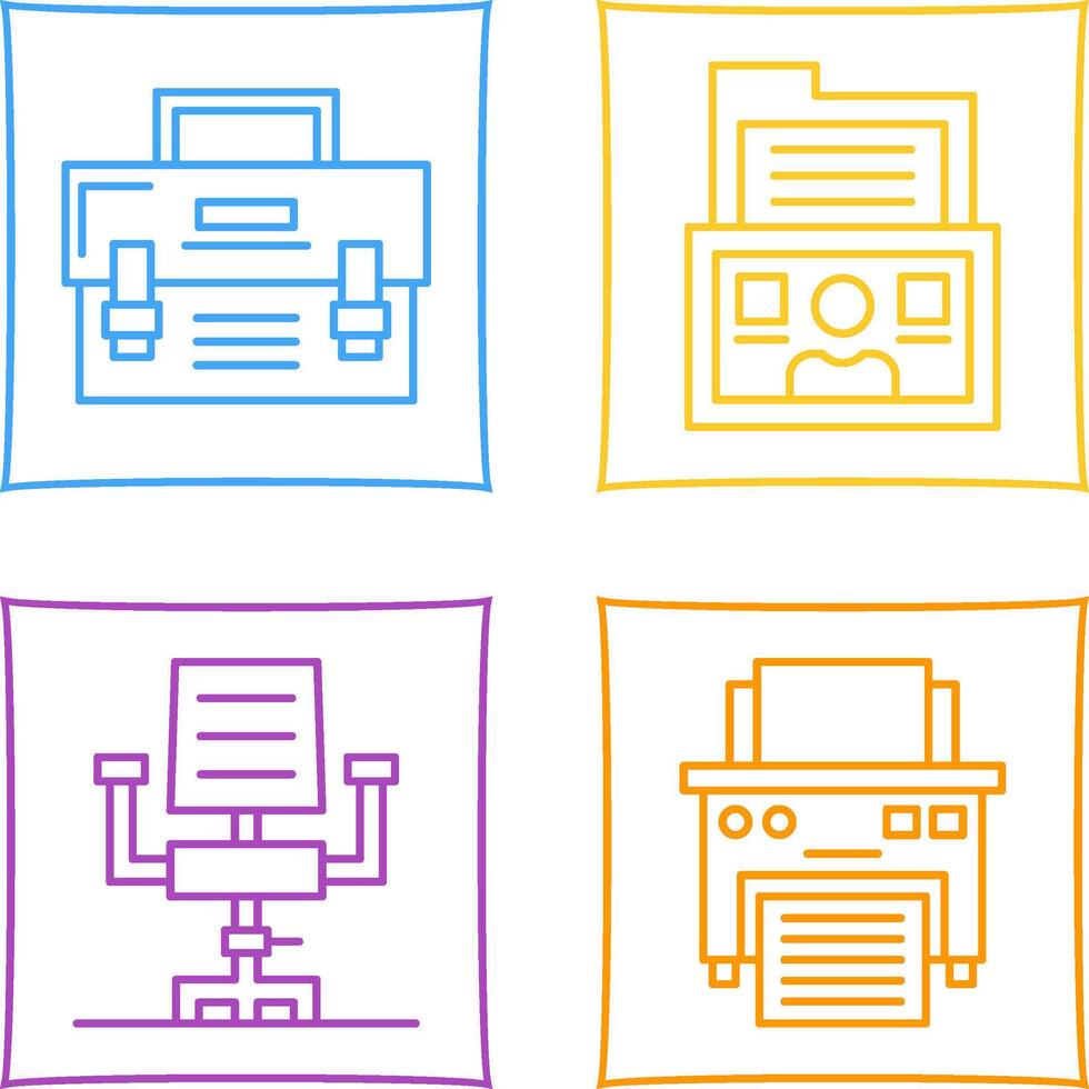 Briefcase and Folder Icon vector