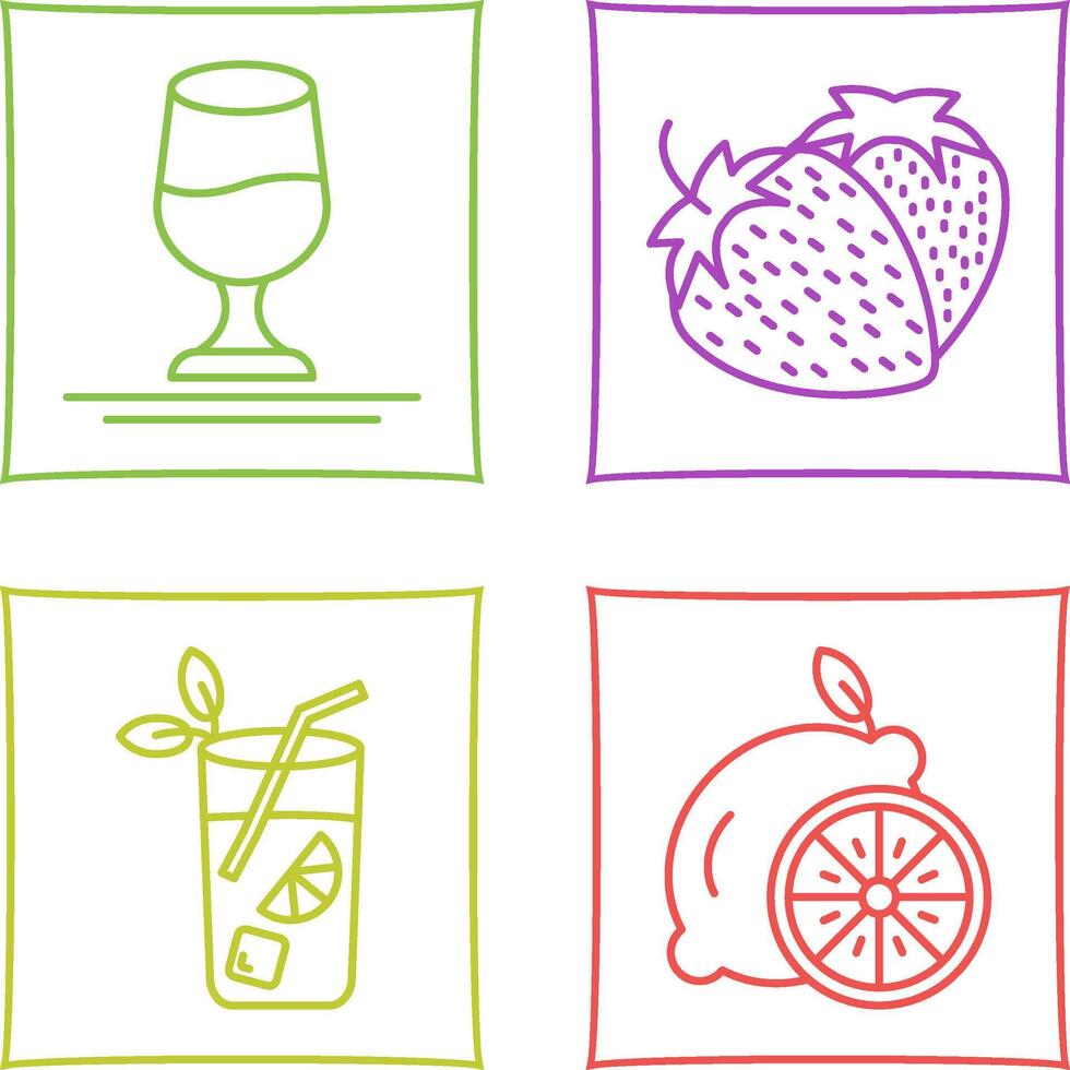 Wine and Strawberry Icon vector
