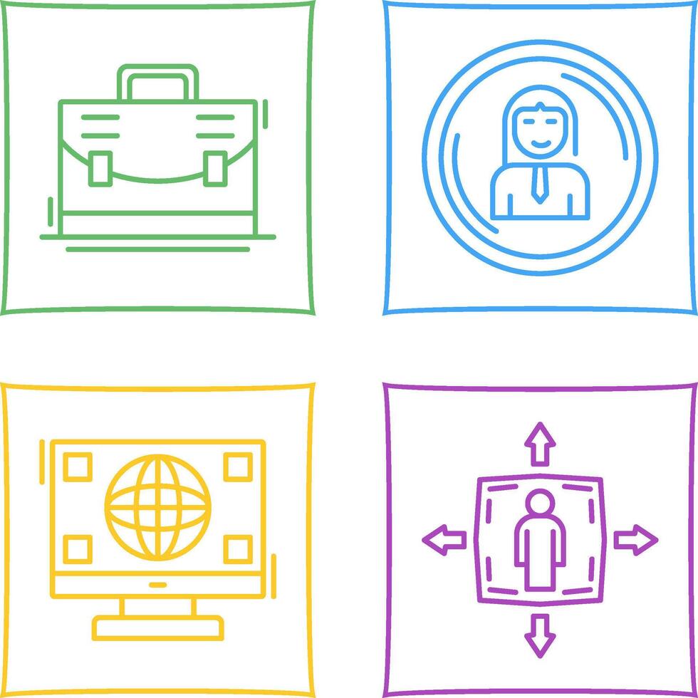 Briefcase and User Icon vector
