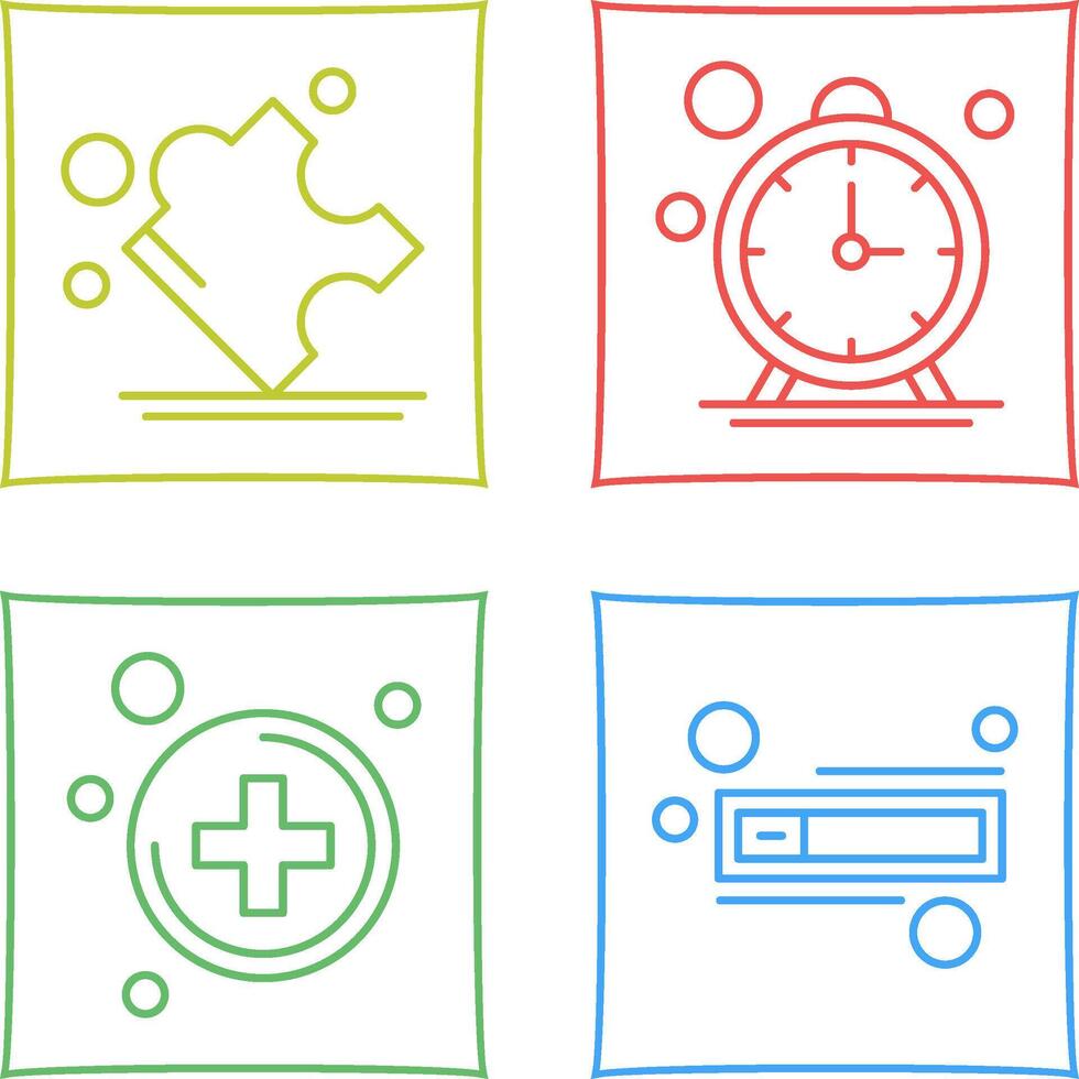 Puzzle and Stop Watch Icon vector
