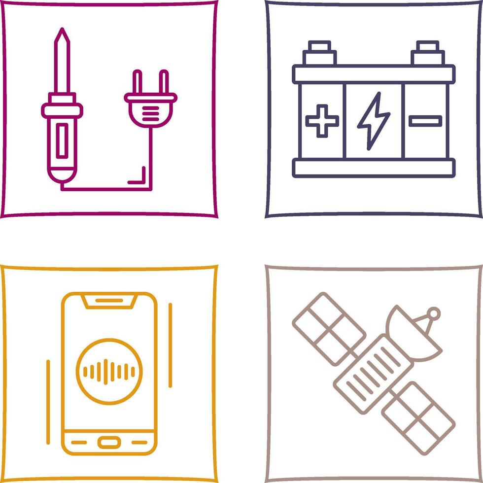 Soldering and Battery Icon vector