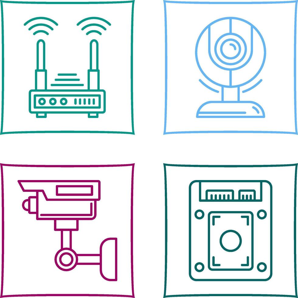 Router and Web Cam Icon vector