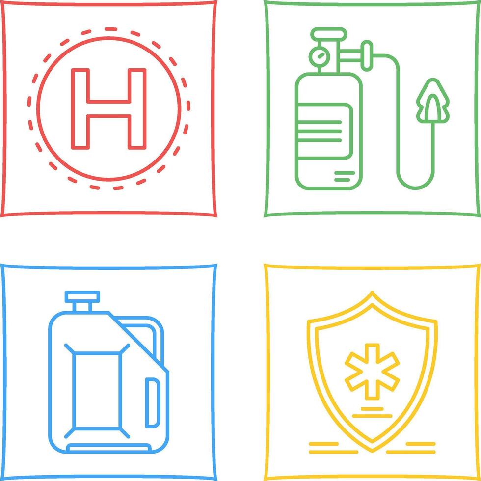 Helipad and Oxygen Icon vector