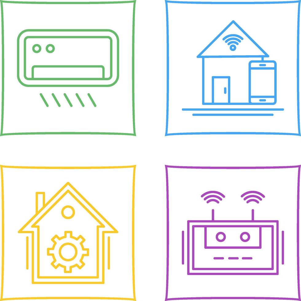 Air Conditioner and Home Automation Icon vector