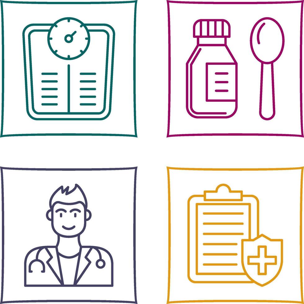 Weight Scale and Syrup Icon vector