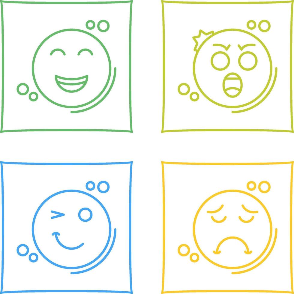 Shock and Happy Icon vector