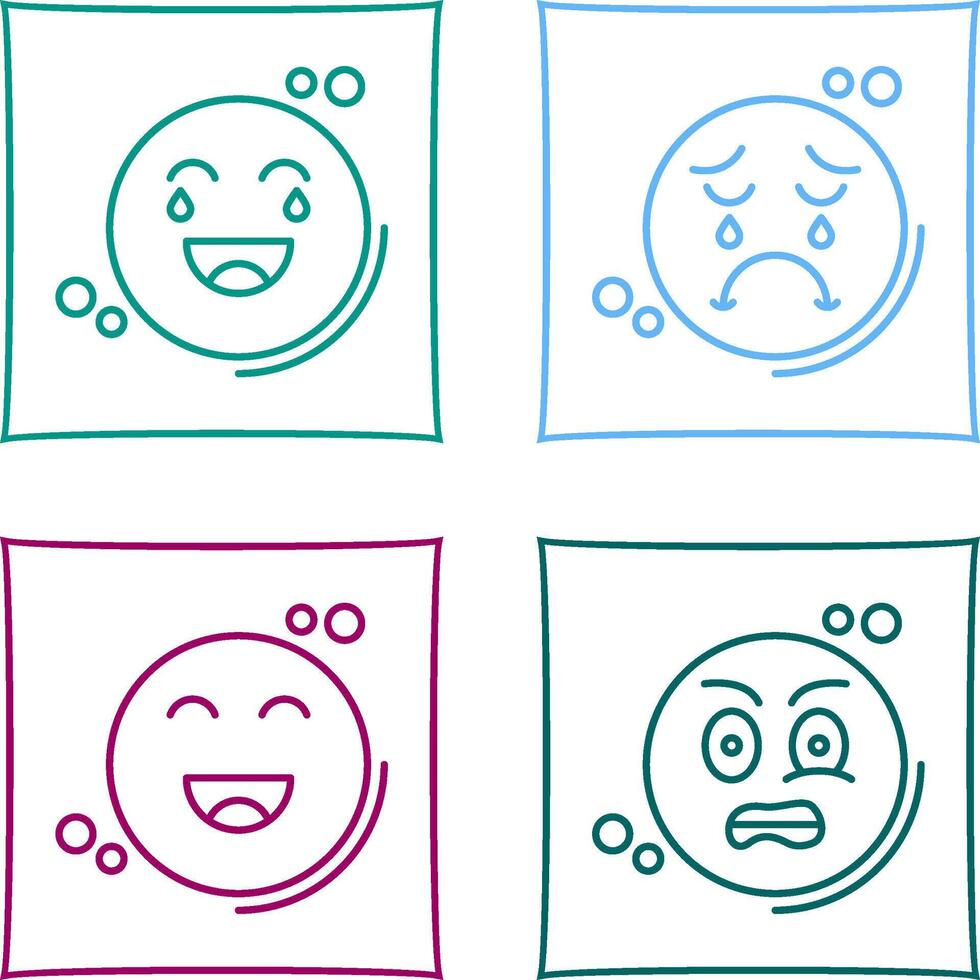 Loughing and Unhappy Icon vector