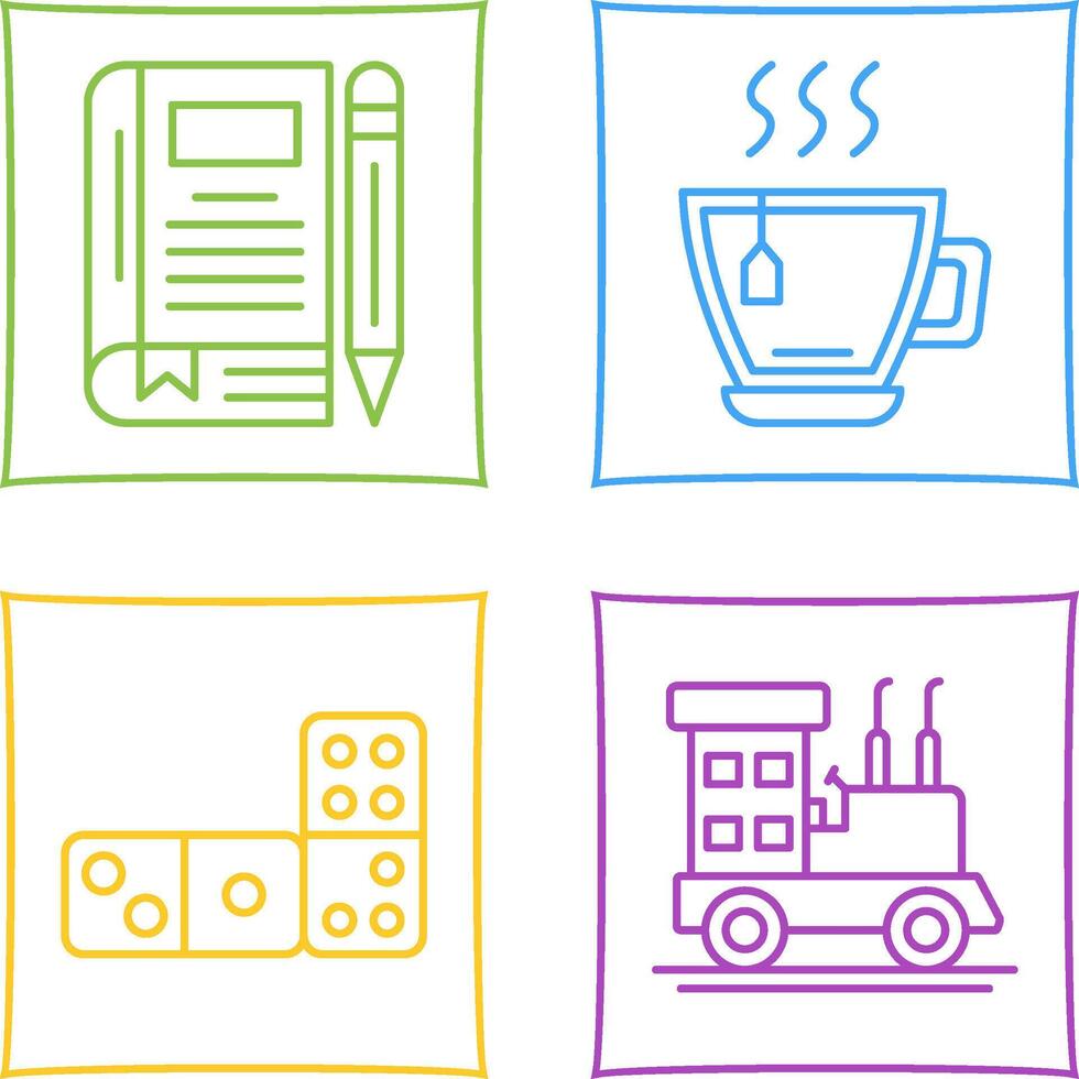 Tea and Diary Icon vector