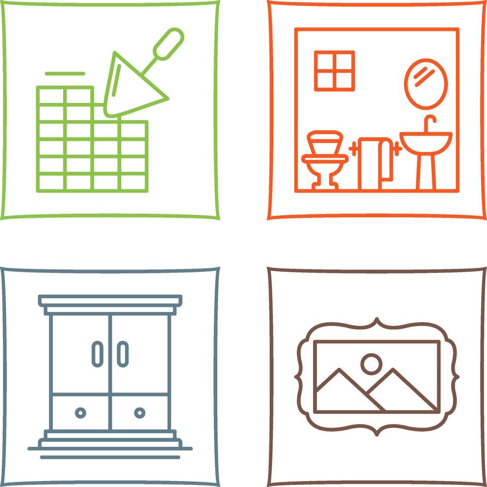 Brickwall and Bathroom Icon vector