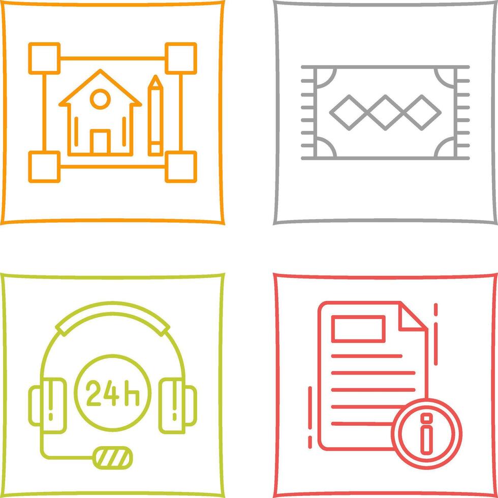 blueprint and rug Icon vector