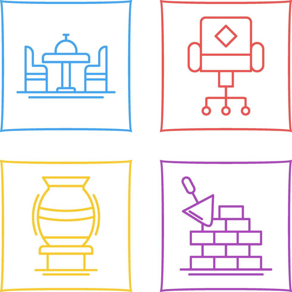 Chair and Dinning Table Icon vector