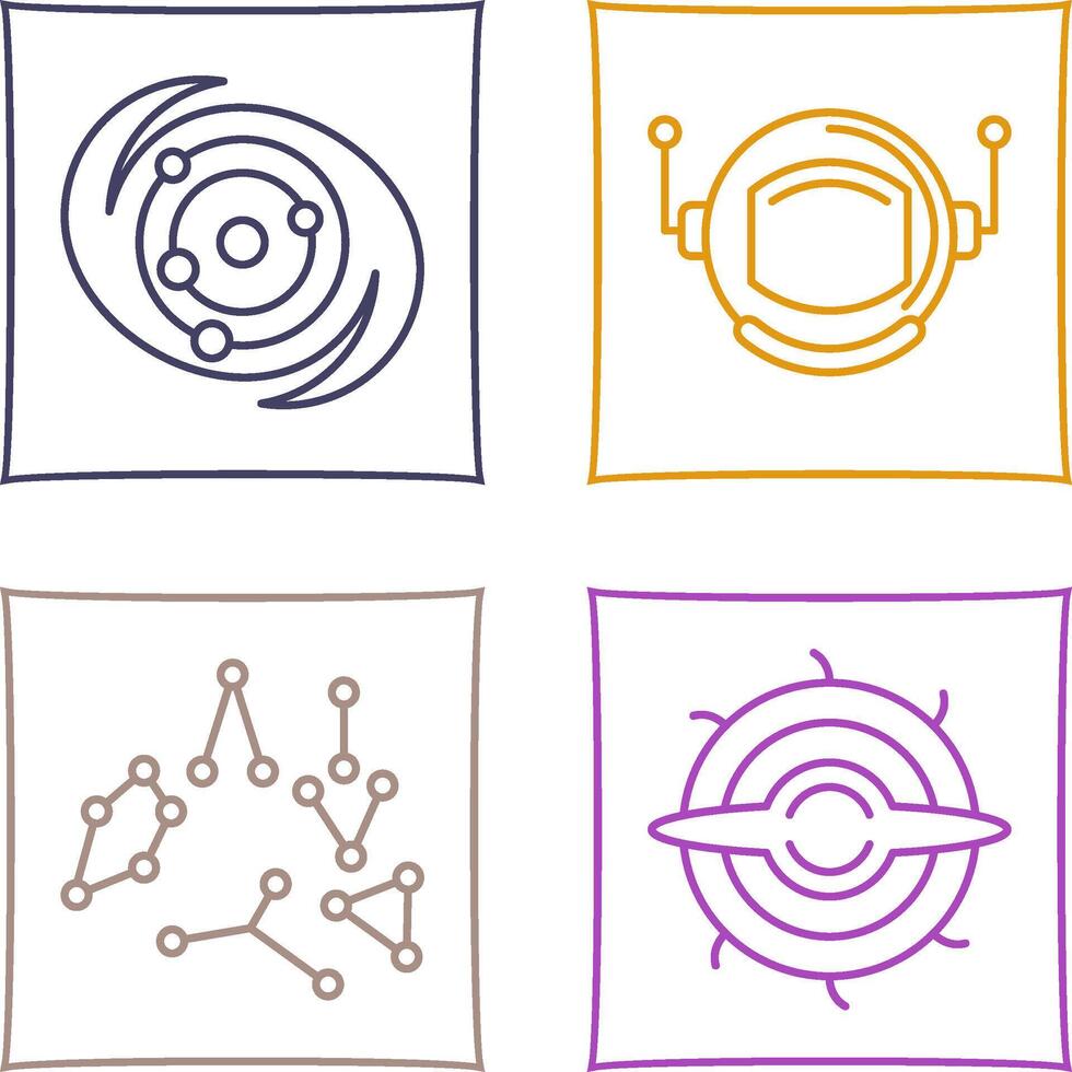 galaxy and astronaut Icon vector
