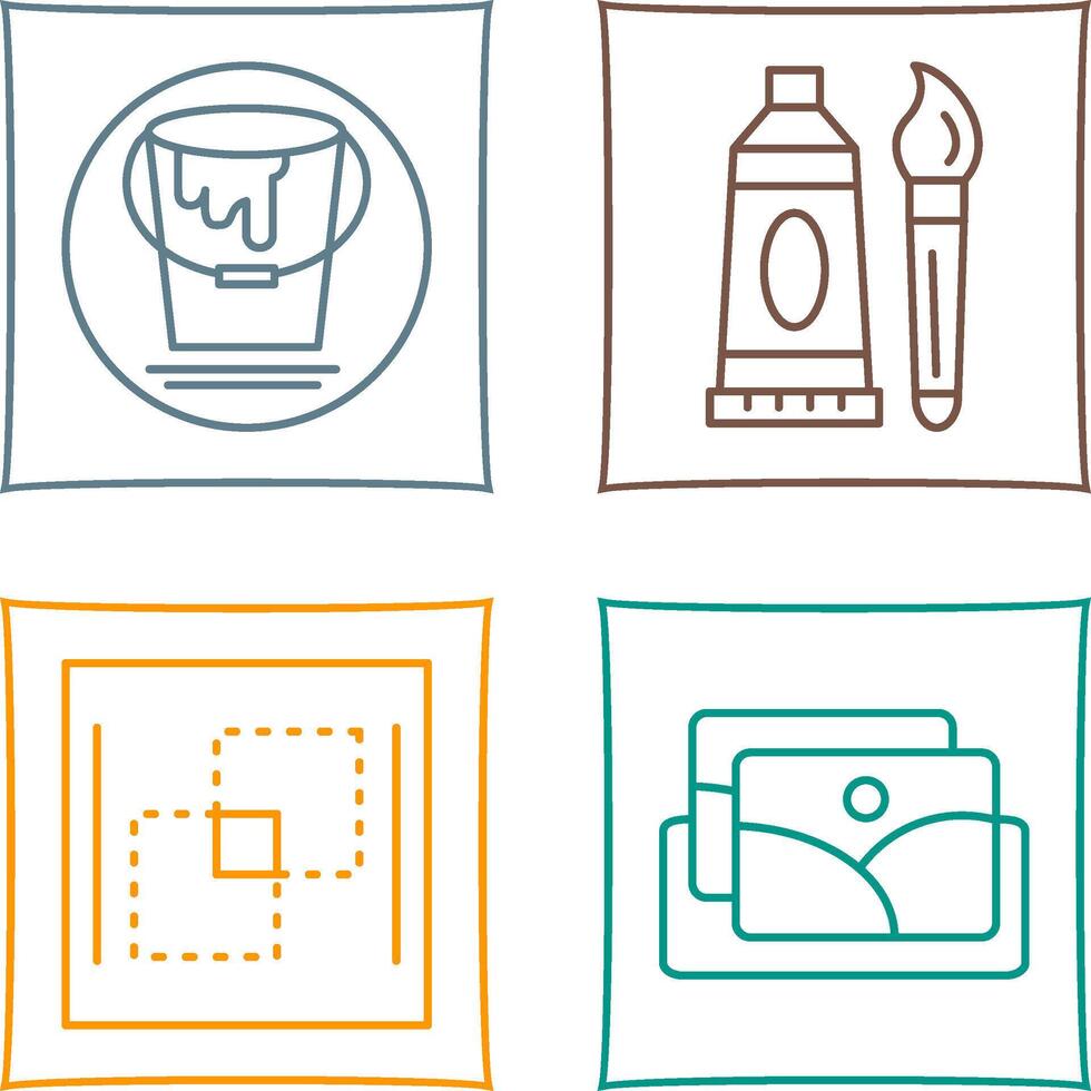 paint bucket and oil paint Icon vector