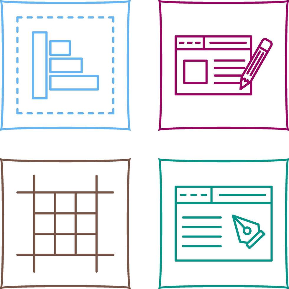 Object Alignment and Web Page Icon vector