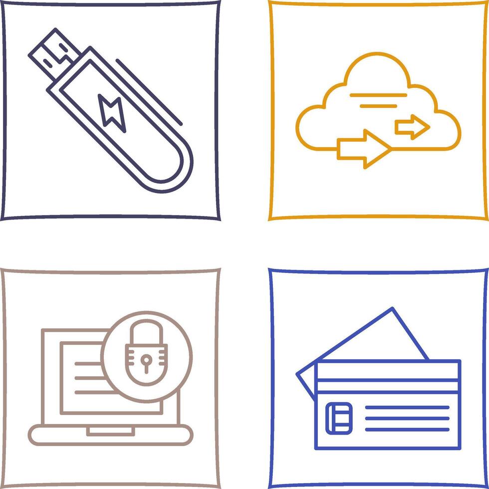 Usb and Cloud Icon vector