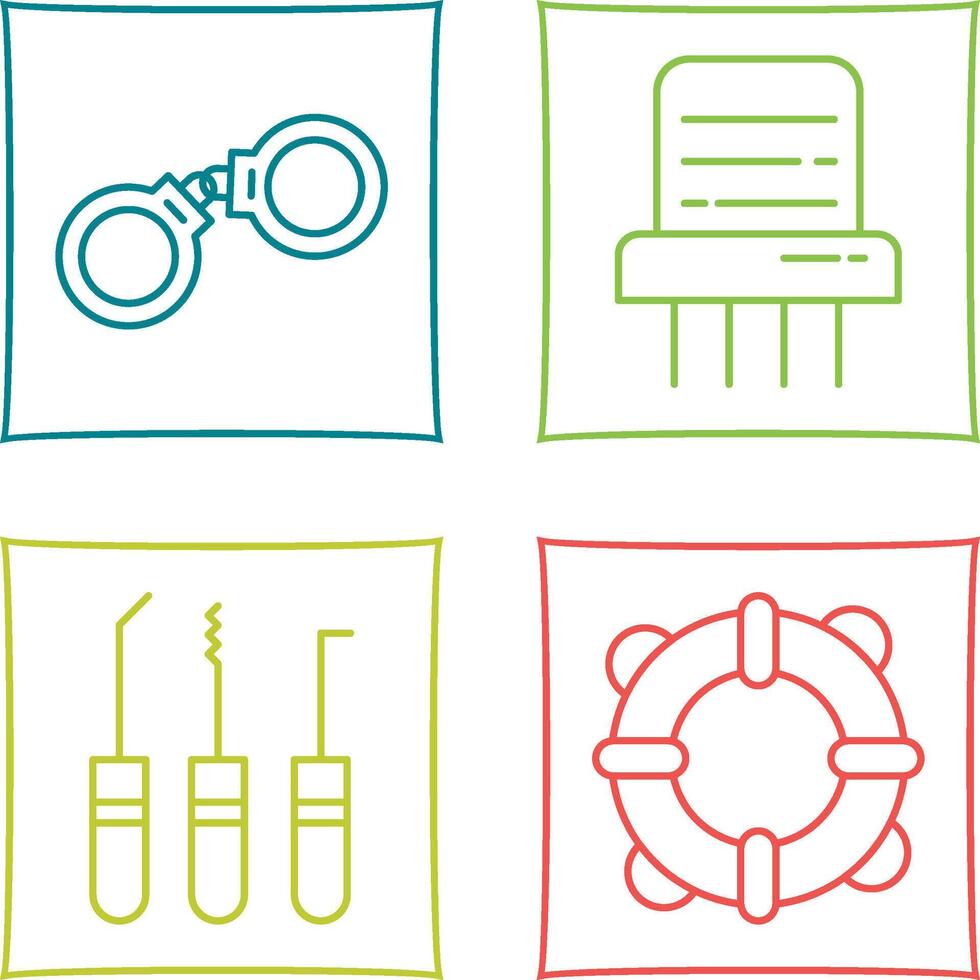 Handcuffs and Paper Shredder Icon vector