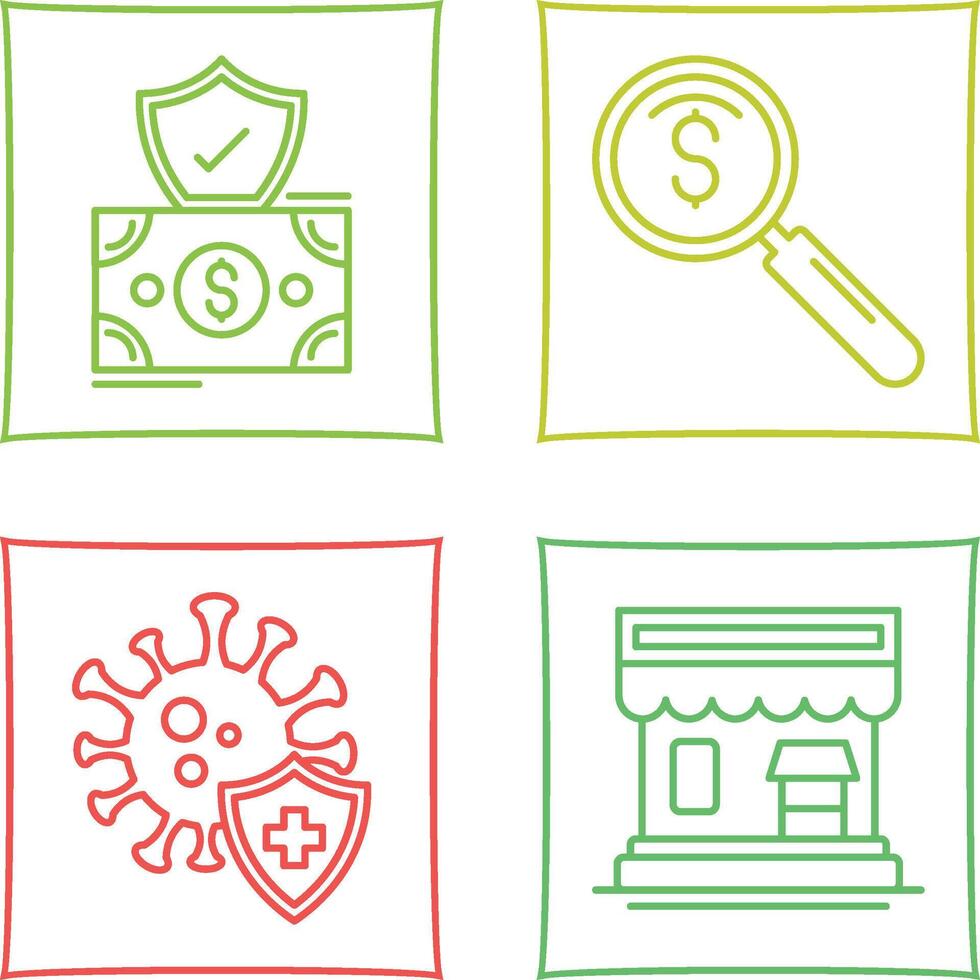 Investment and magnifier Icon vector