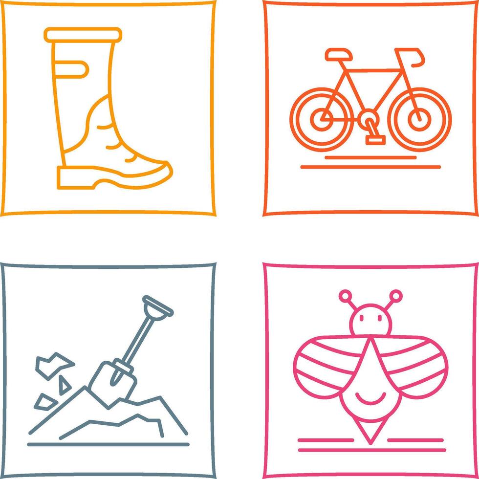 Rain Boots and Cycling Icon vector