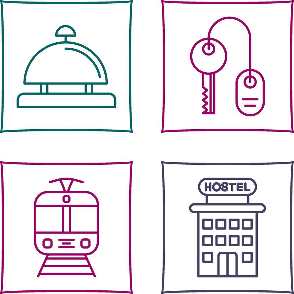 Room key and Desk Bell Icon vector
