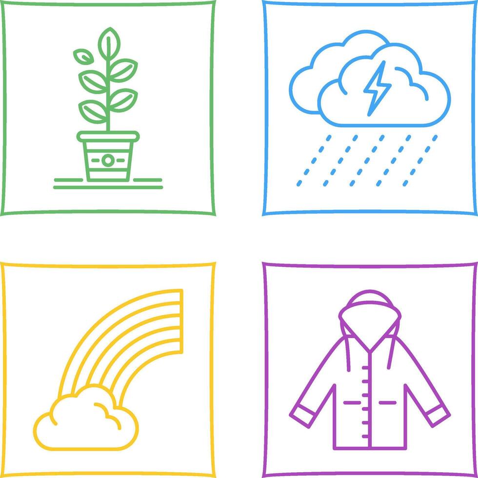 Planting and Rainy Day Icon vector