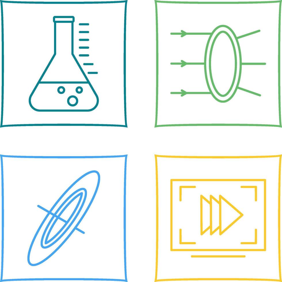 Refraction and beaker Icon vector