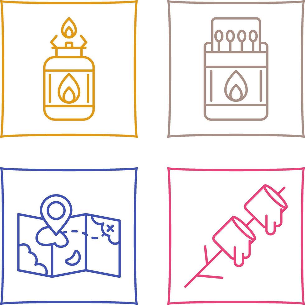 Camping Gas and Matches Icon vector