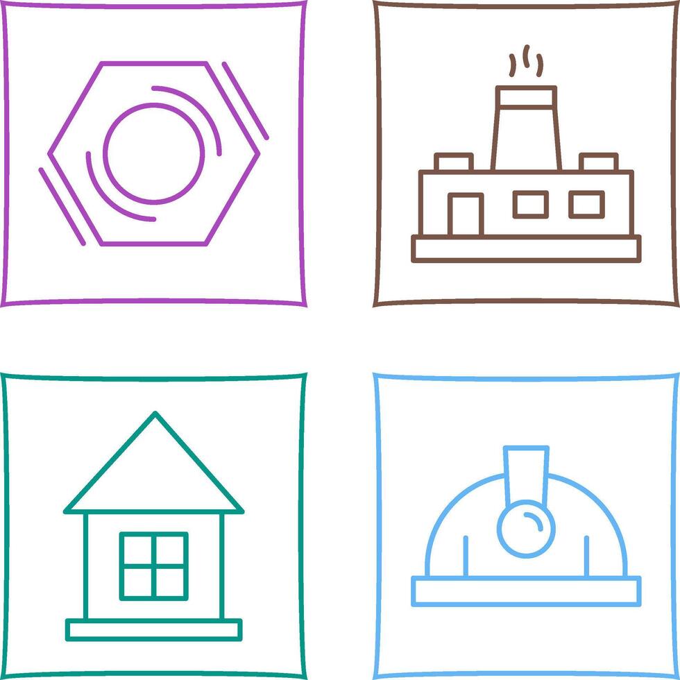 Factory and Nut,food Icon vector