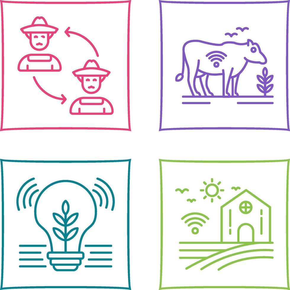 Connect and Cattle Icon vector