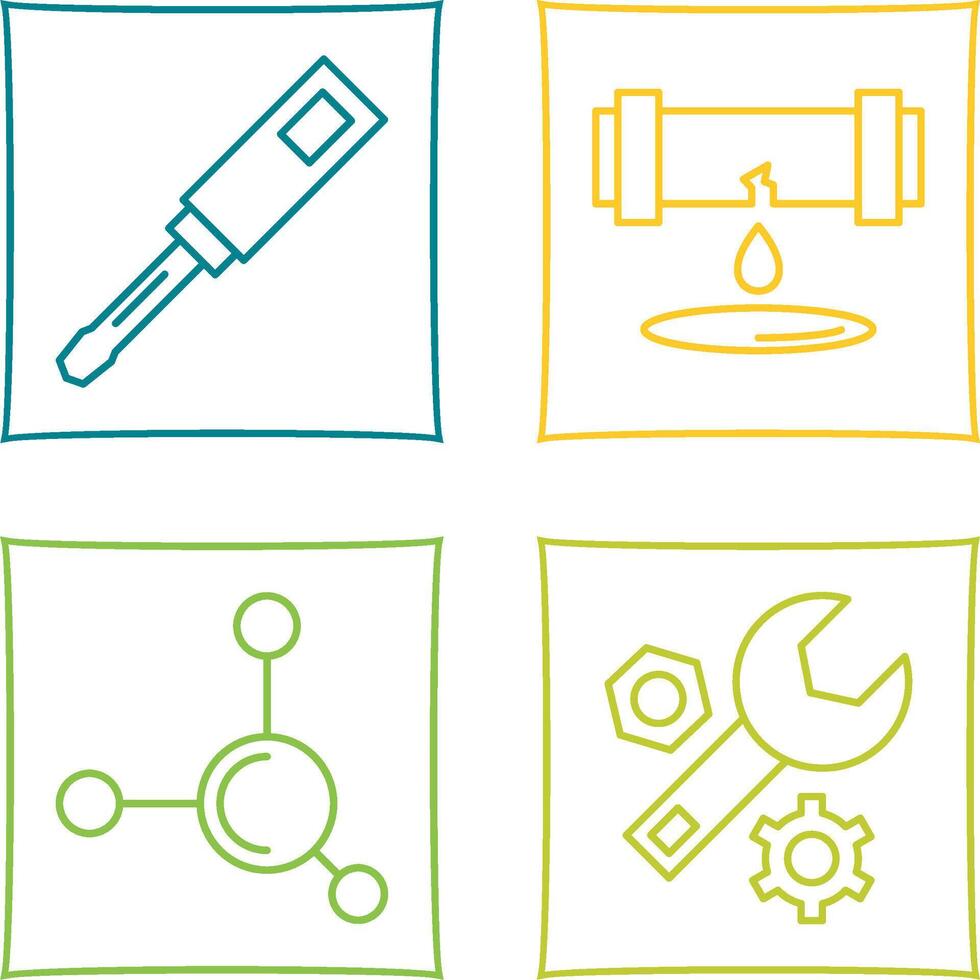 Screwdriver and Leak Icon vector