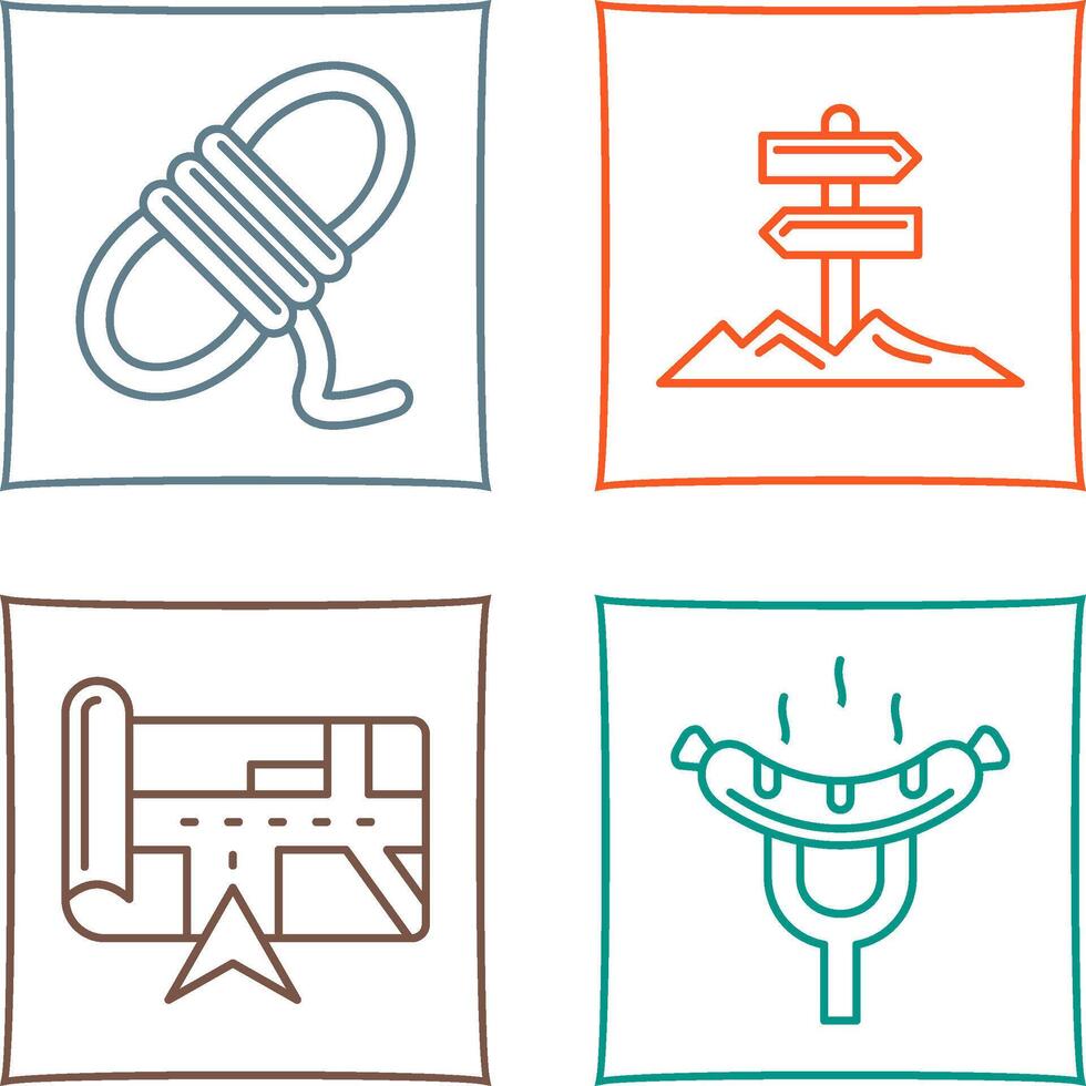 Direction and Rope Icon vector