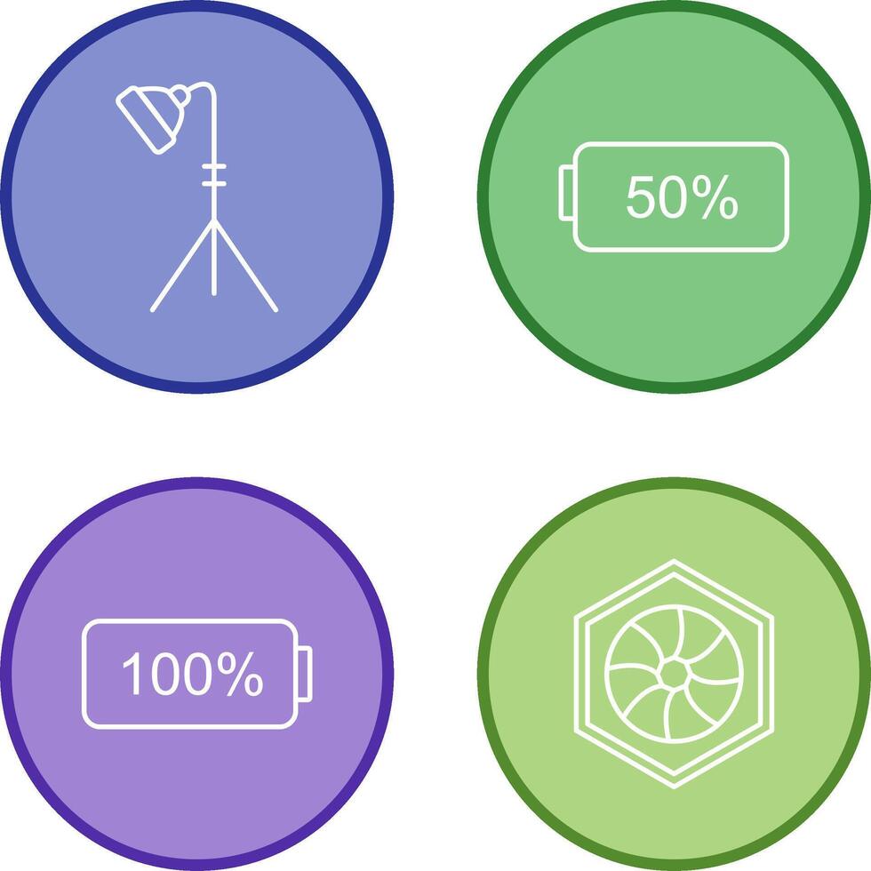 light stand and half battery Icon vector