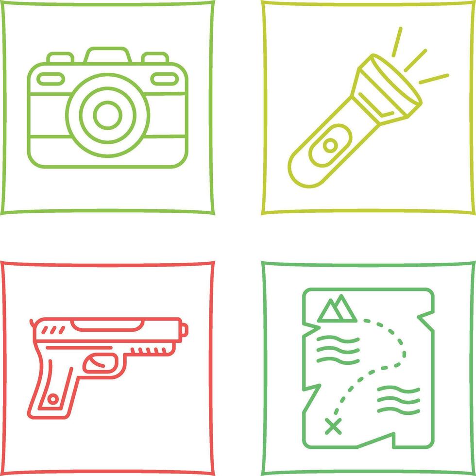 Camera and Flash Light Icon vector