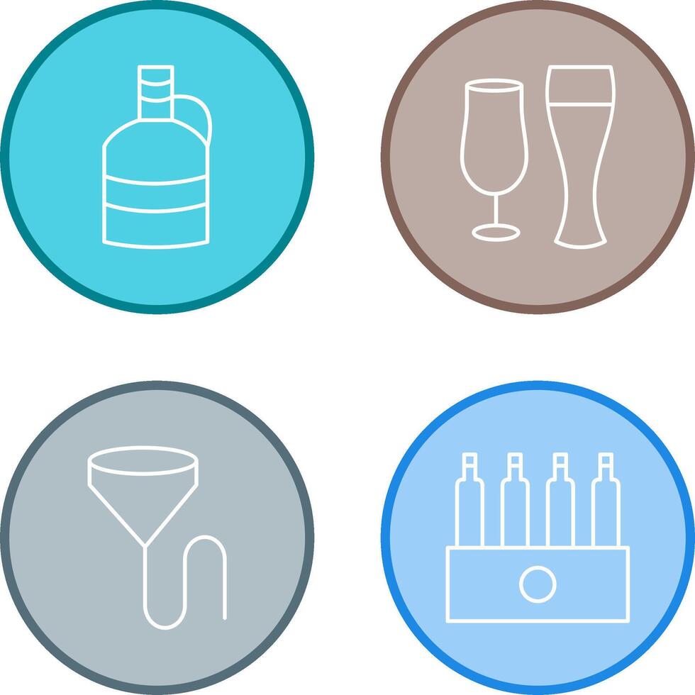 moon shine and beer glasses Icon vector