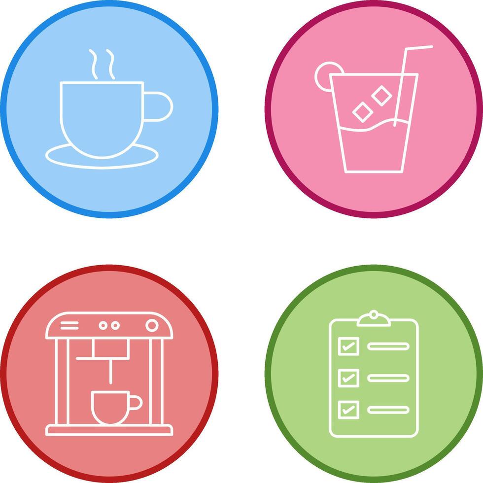 hot coffee and whiskey sour Icon vector