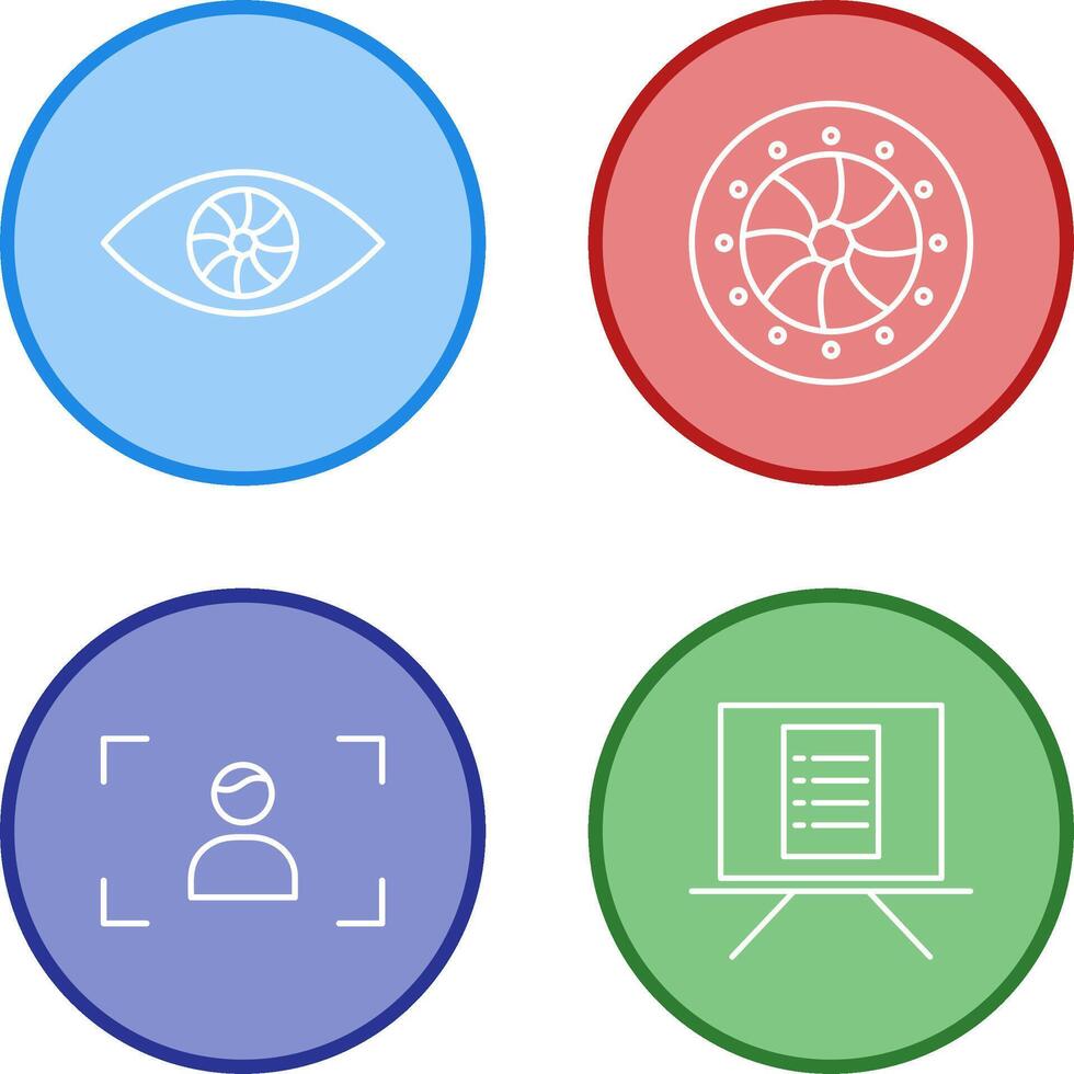 eye and optical diaphram Icon vector