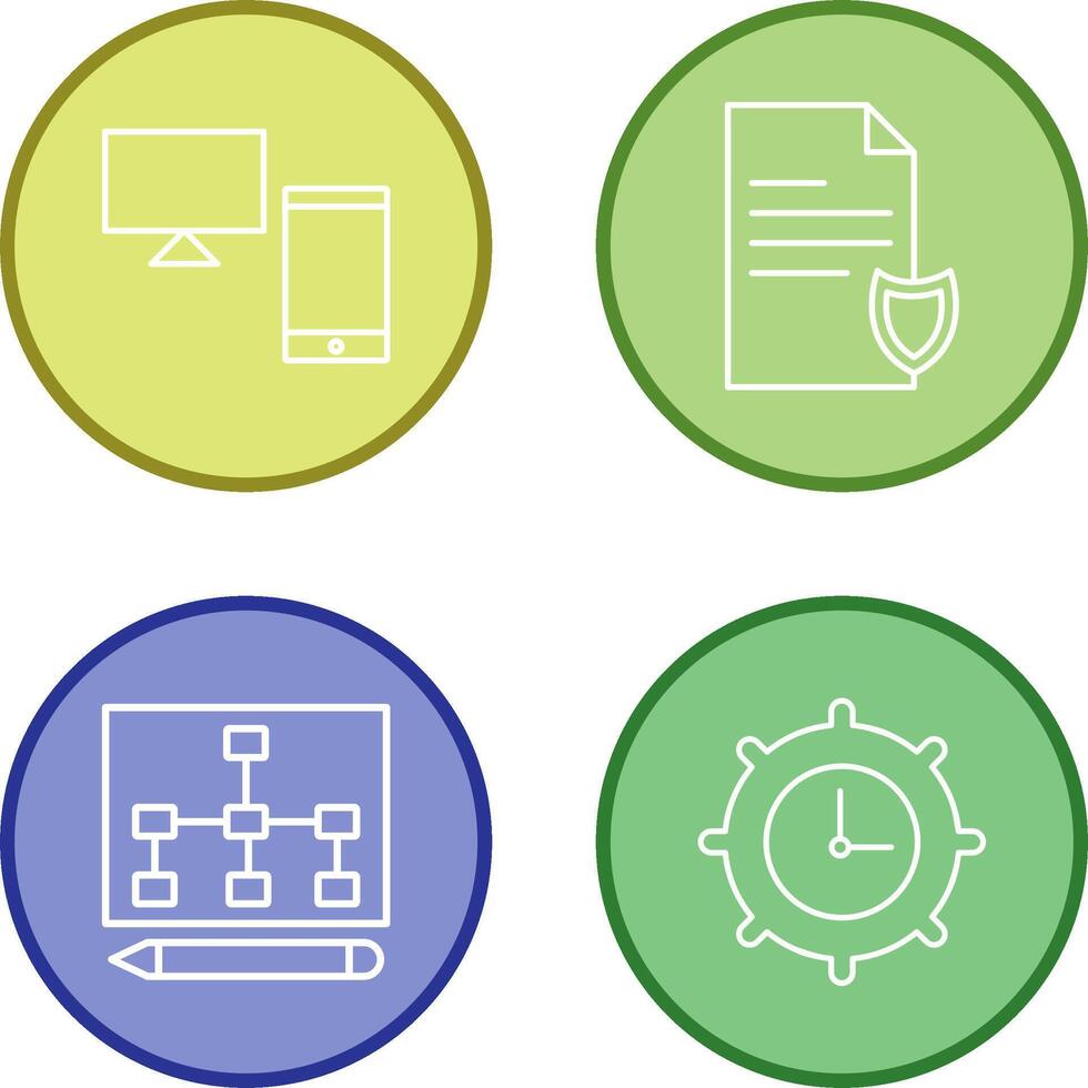 devices and private document Icon vector