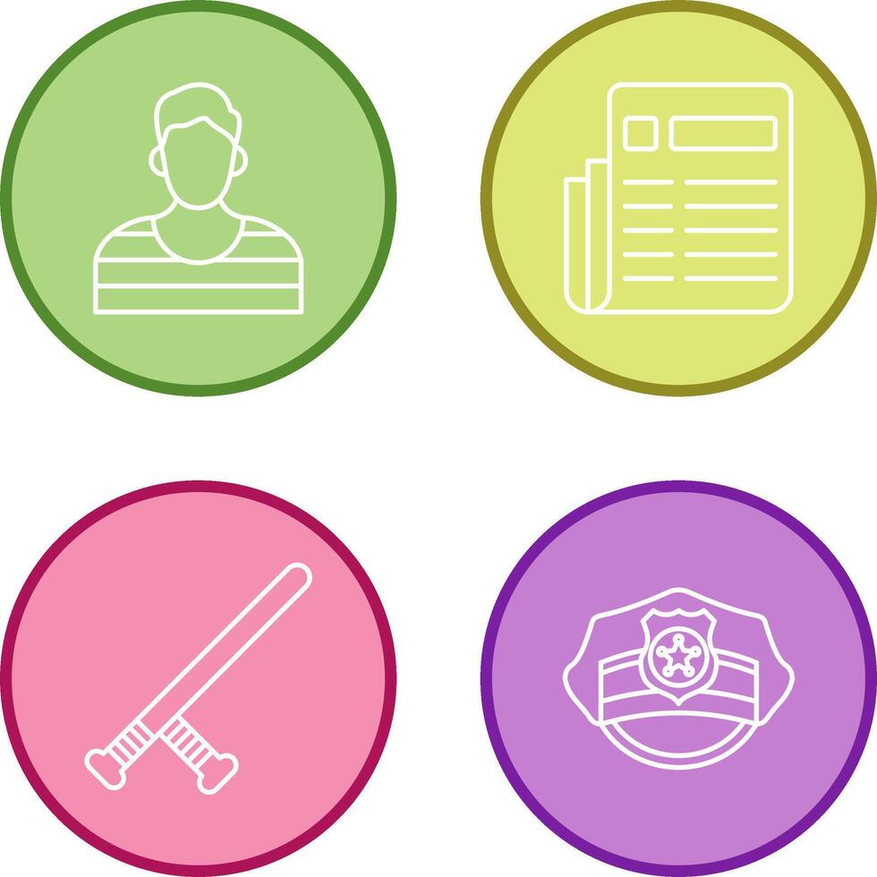 Prisioner and Newespaper Icon vector