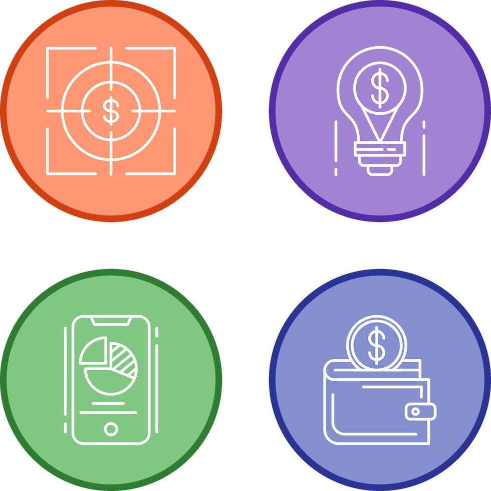 Target and Light Bulb Icon vector