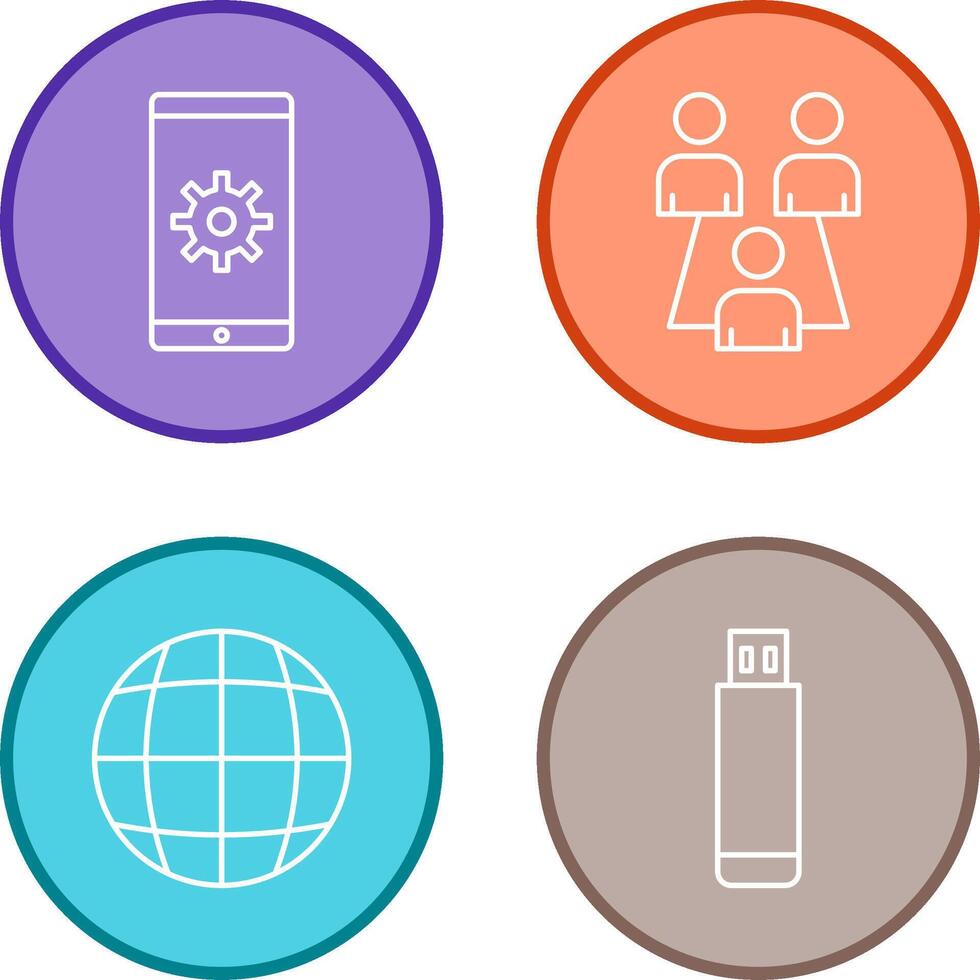 Network Settings and Connected Users Icon vector