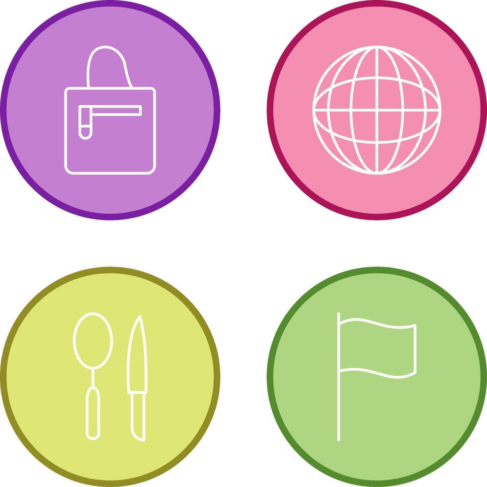 handbag and globe Icon vector
