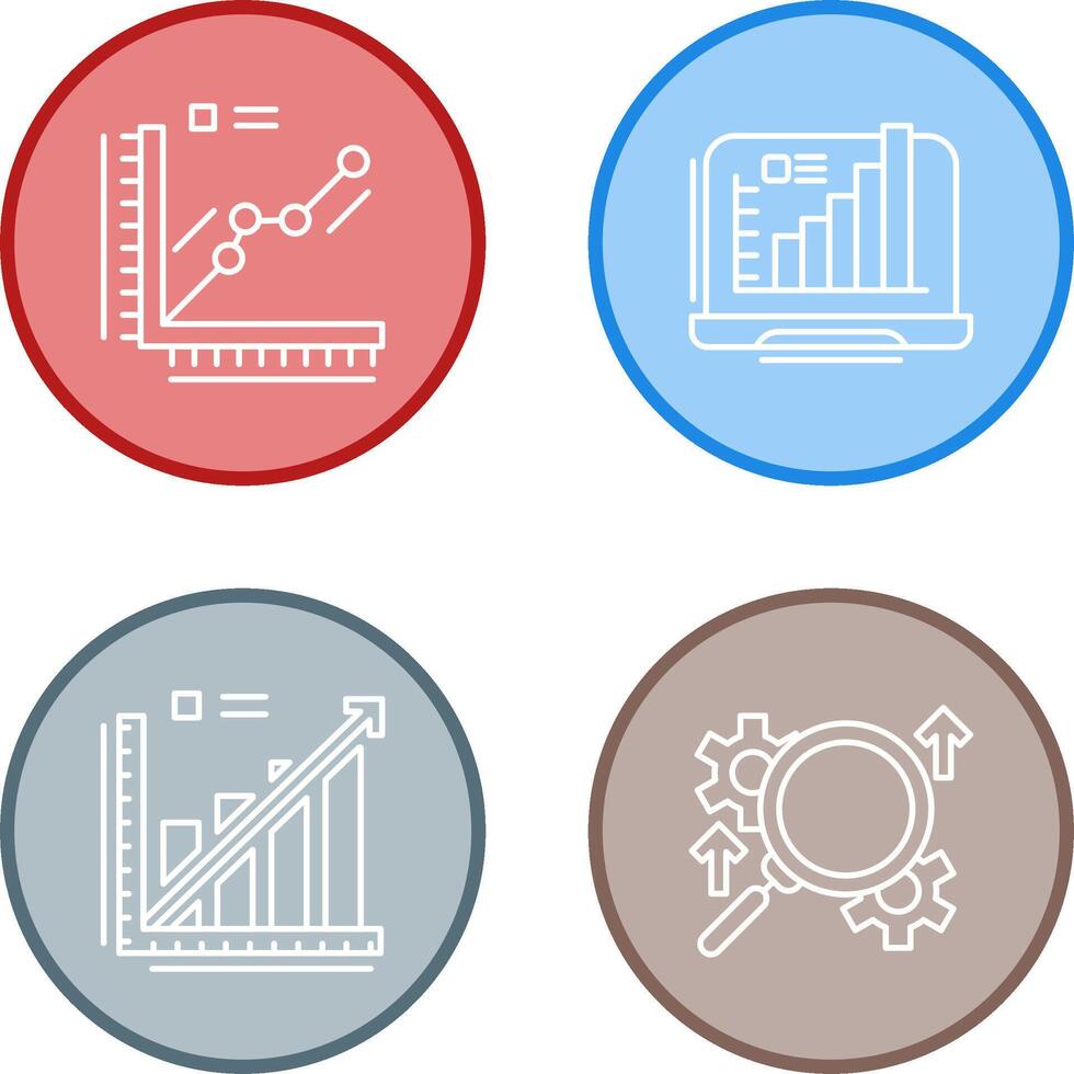 Graph and Laptop Icon vector