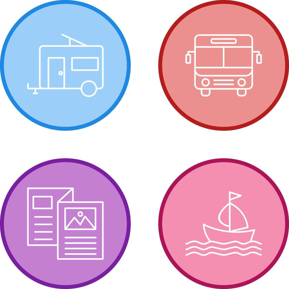 Bus and trailer Icon vector
