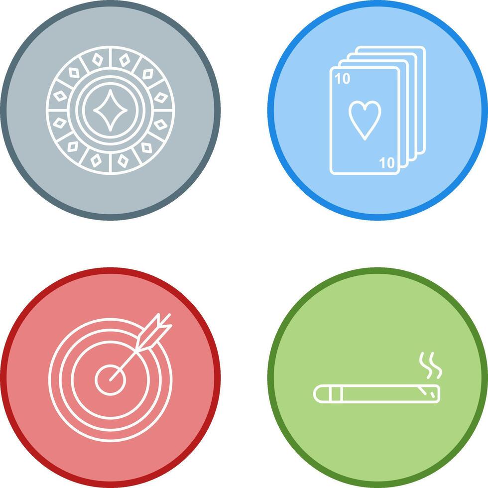 diamond Chip and desk of cards Icon vector