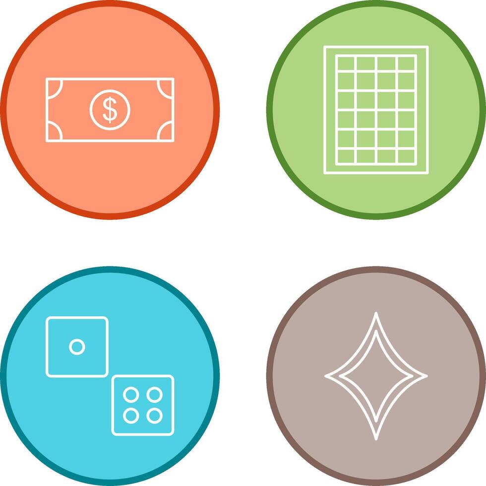 dollar bill and table of rates Icon vector