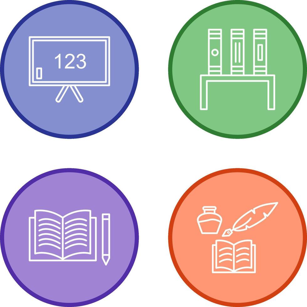 Classroom Board and Bookstand Icon vector