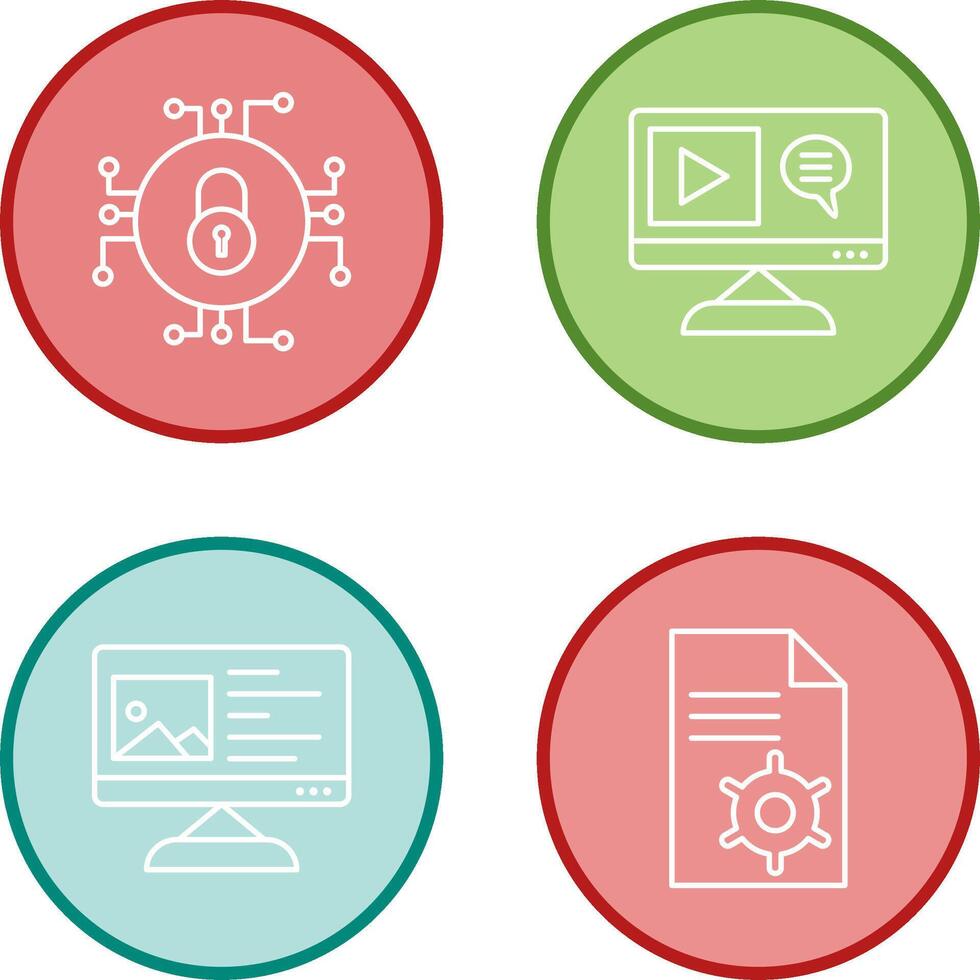 Data Security and Content Production Icon vector